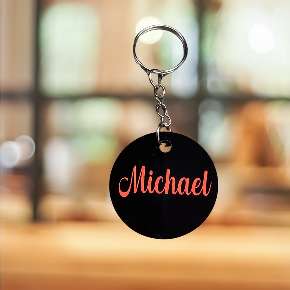 Personalized Black Keychain